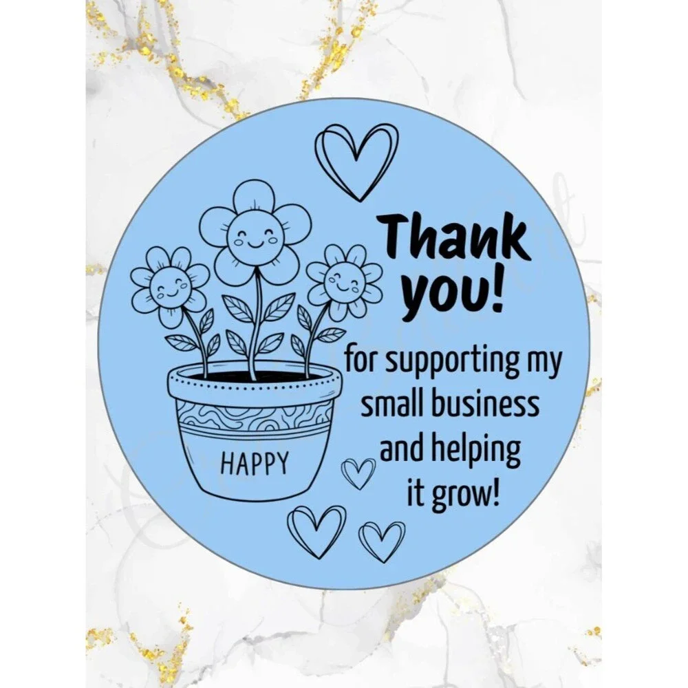 100 Thank you Stickers Thermal 2